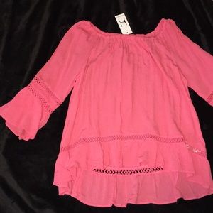 Pink off the shoulder top